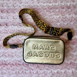 MARC JACOBS FLASH Gold/leopard crossbody bag camera bag